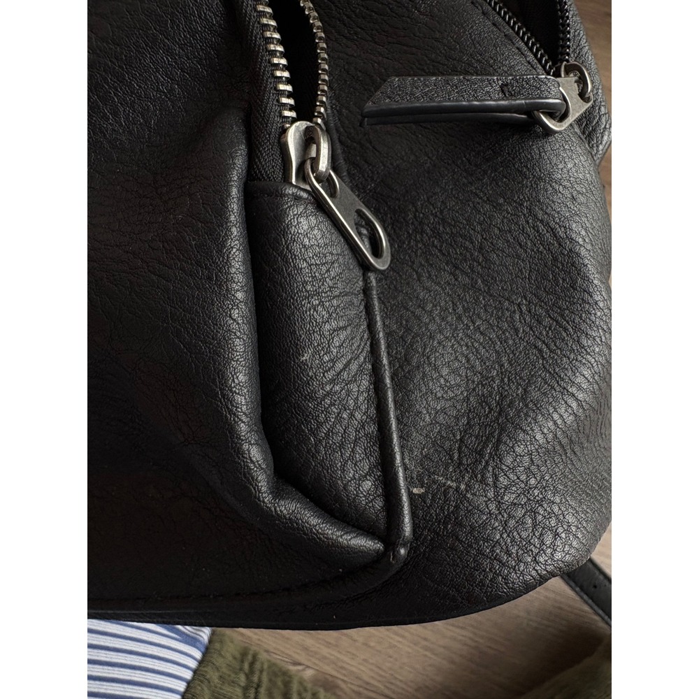 Universal Thread Black Pebbled Faux Leather Mini Backpack Dome Bag Adjustable - Picture 8 of 11